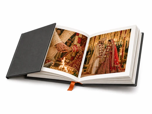 Premium lay-flat wedding album sample